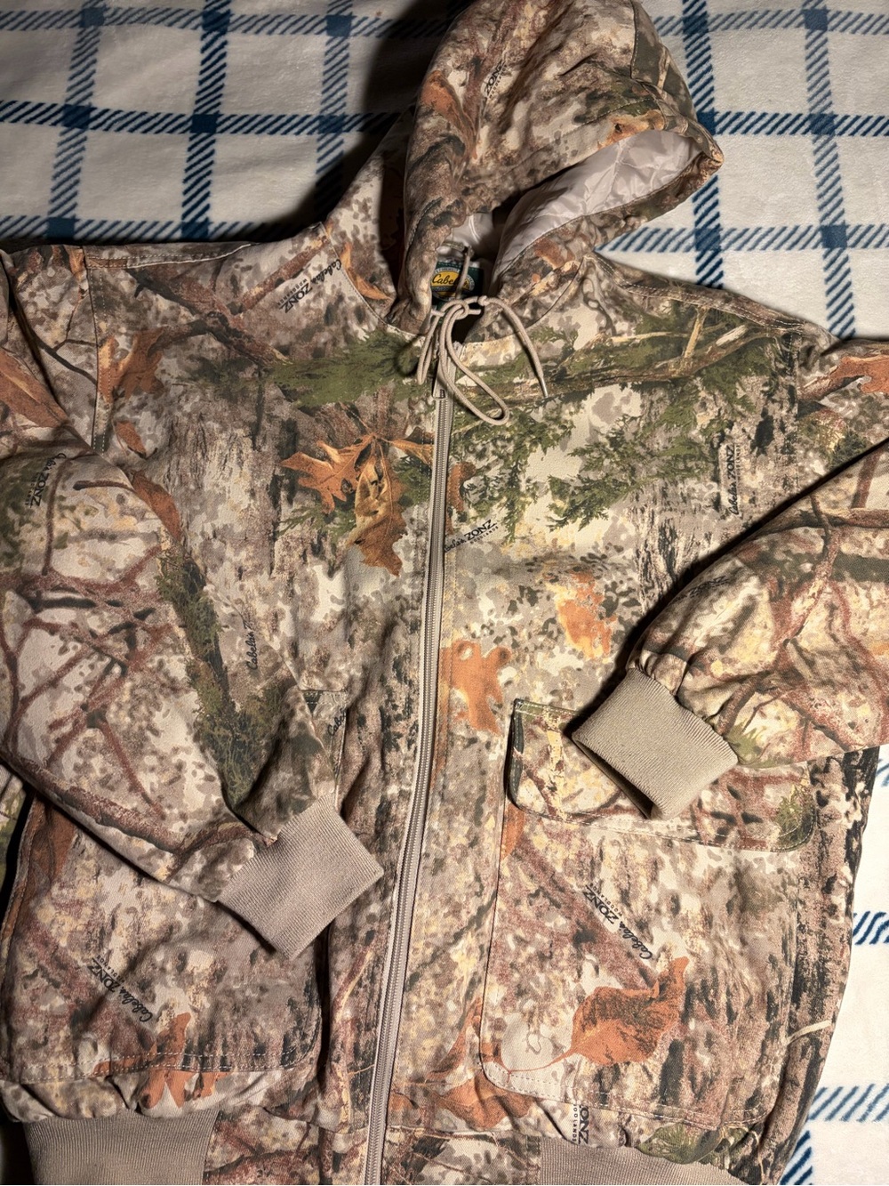 Cabelas Camo Zip-Up Hooded Jacket